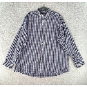 Michael Kors Blue Plaid Button-Down Dress Shirt Mens Long Sleeve Size XXL‎